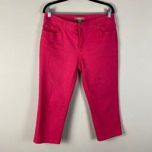 Chicos Capri Jeans Womens 1 US 8 Pink Mid Rise Crop Stretch
